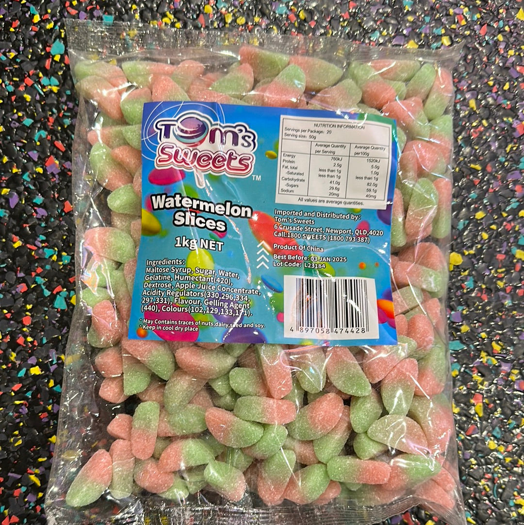 Tom's Sweets Watermelon Slices 1kg Tom's Confectionery Warehouse