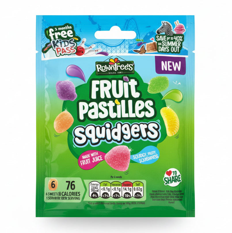 UK Rowntree's Fruit Pastilles Squidgers Sweets 120g