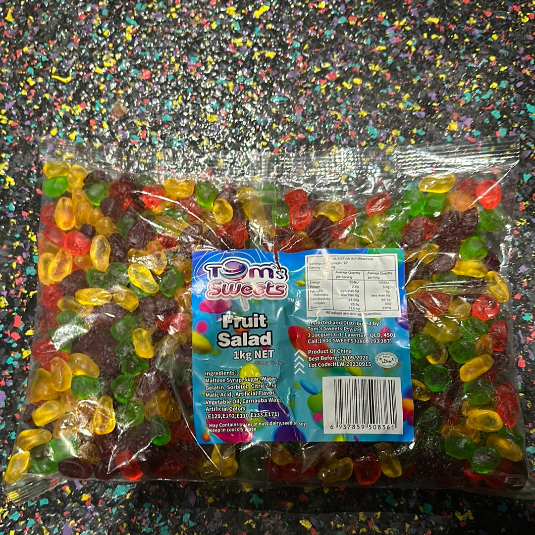 Tom's Sweets Fruit Salad 1kg Tom's Confectionery Warehouse