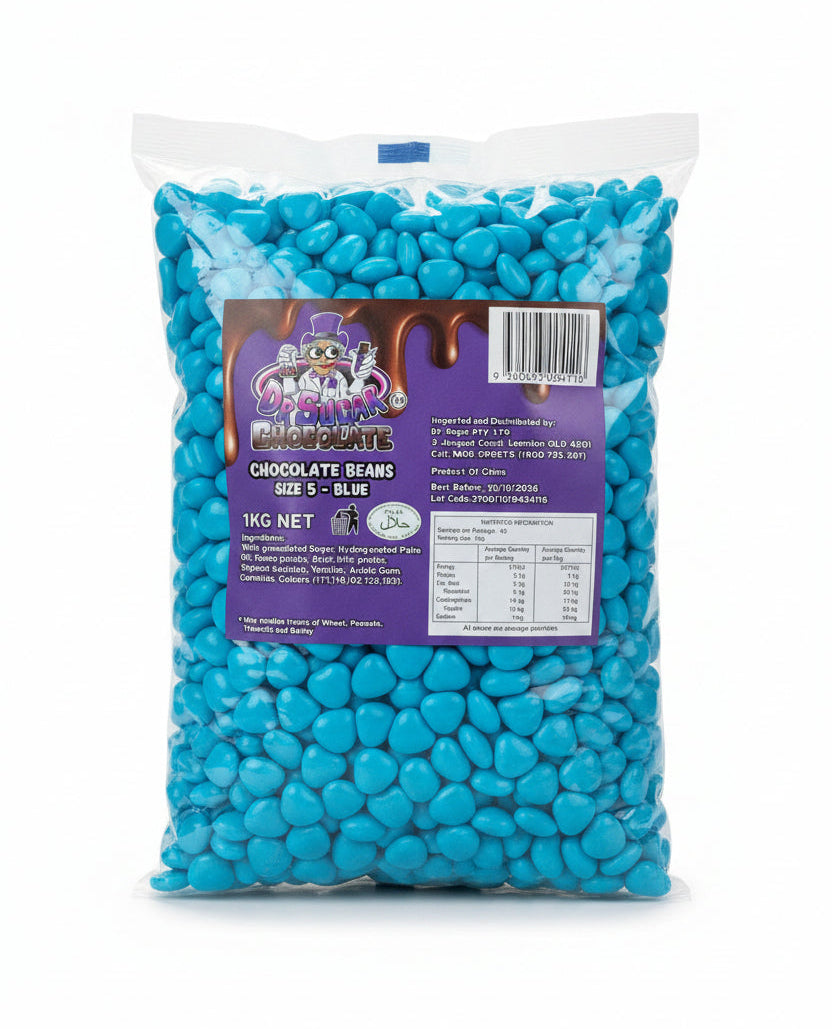 Dr Sugar - Blue Chocolate Heart 1kg - Tom's Confectionery Warehouse