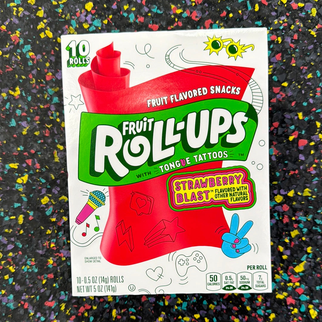 Fruit roll up with tongue tattoos strawberry blast 141g Tom's