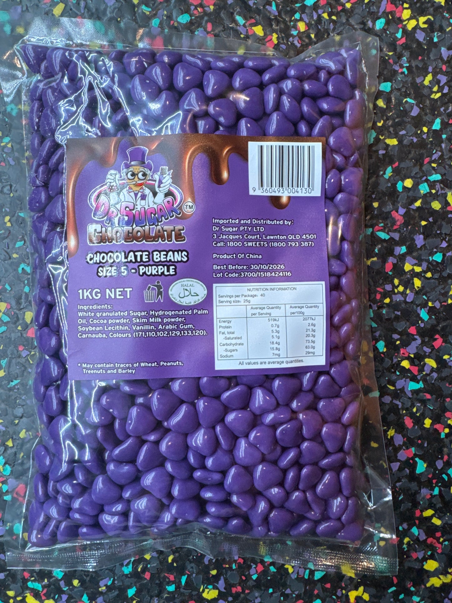 Dr Sugar Purple Chocolate Heart 1kg