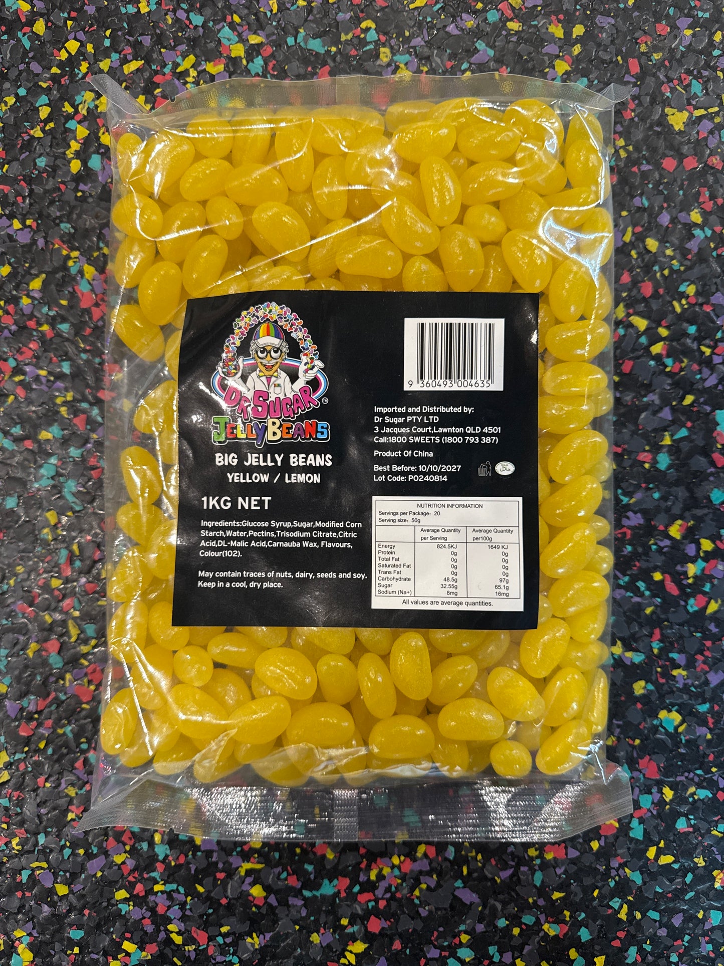 Dr Sugar - Big Jelly Beans Yellow - Lemon Flavoured 1kg