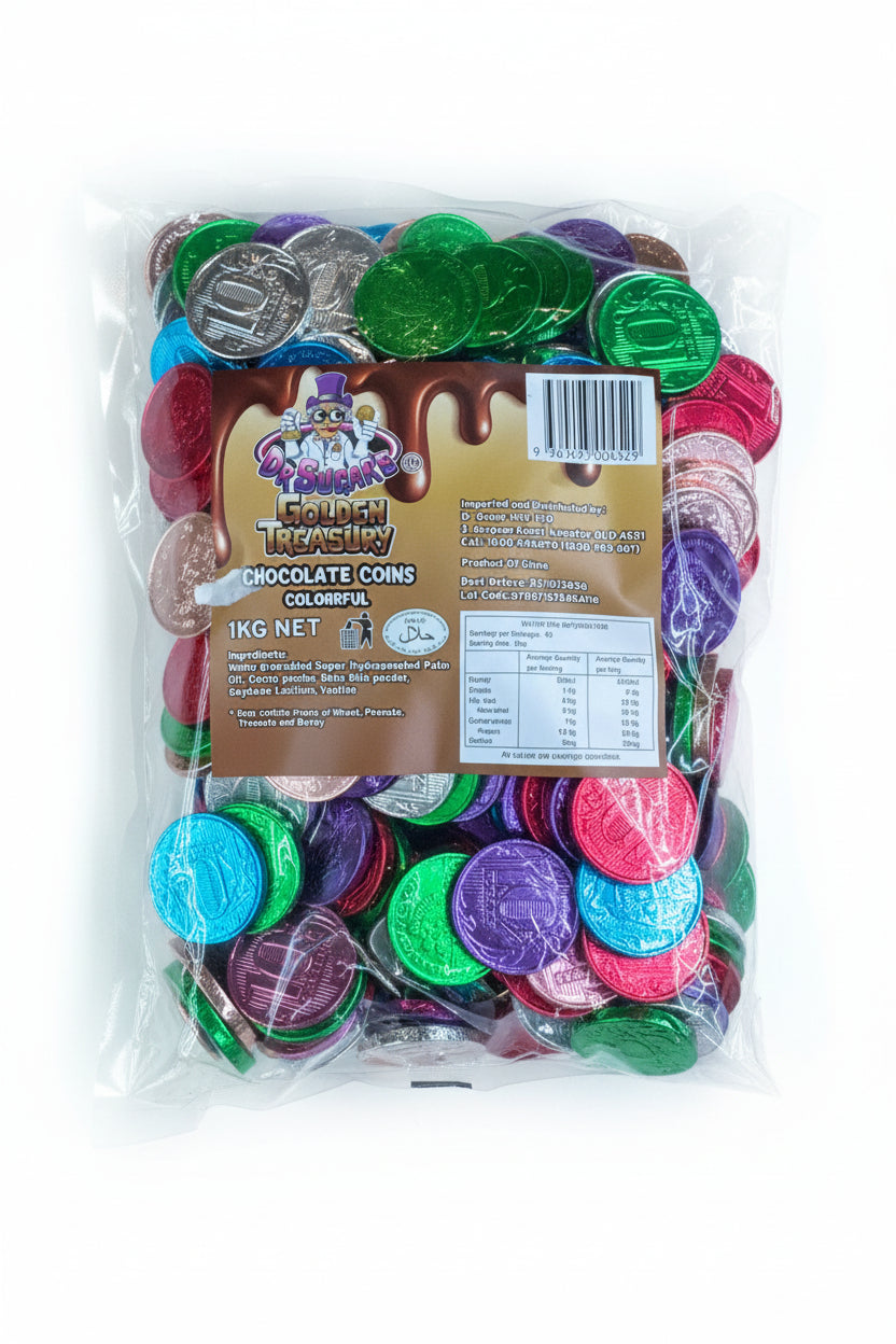 Dr Sugar - Mix Chocolate Coin 1kg - Tom's Confectionery Warehouse
