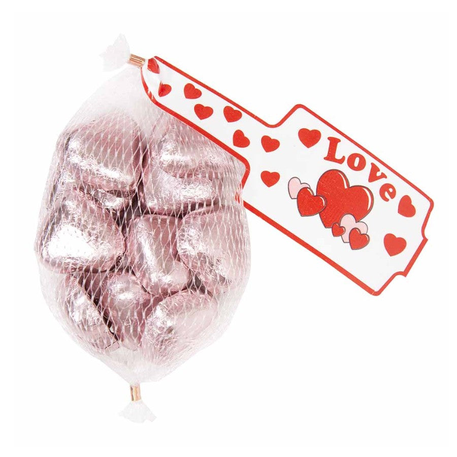 Lolliland Rose Gold chocolate Hearts net 77g