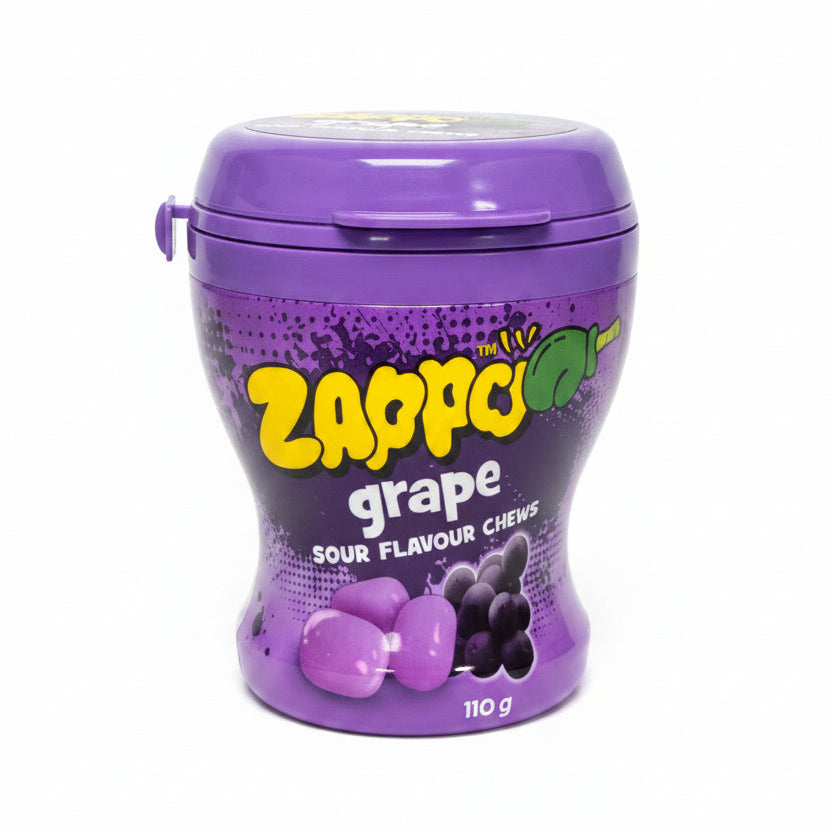 Zappo Grape Sour flavour chews Travel Cup 110g