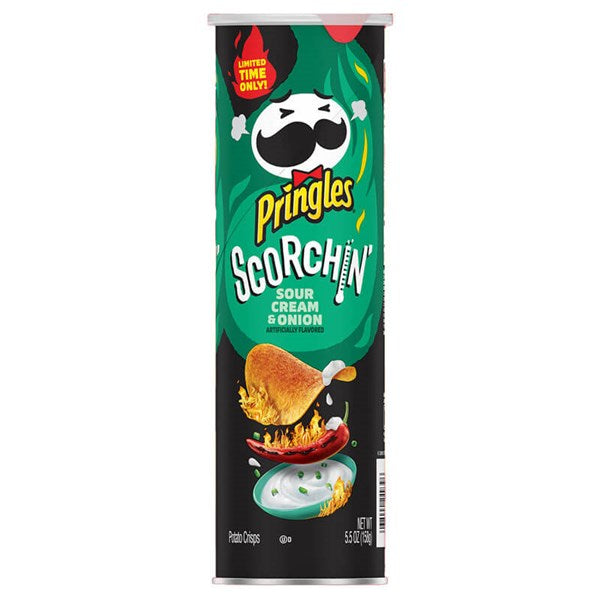 US Pringles Scorchin Sour Cream & Onion Potato Ships 158g