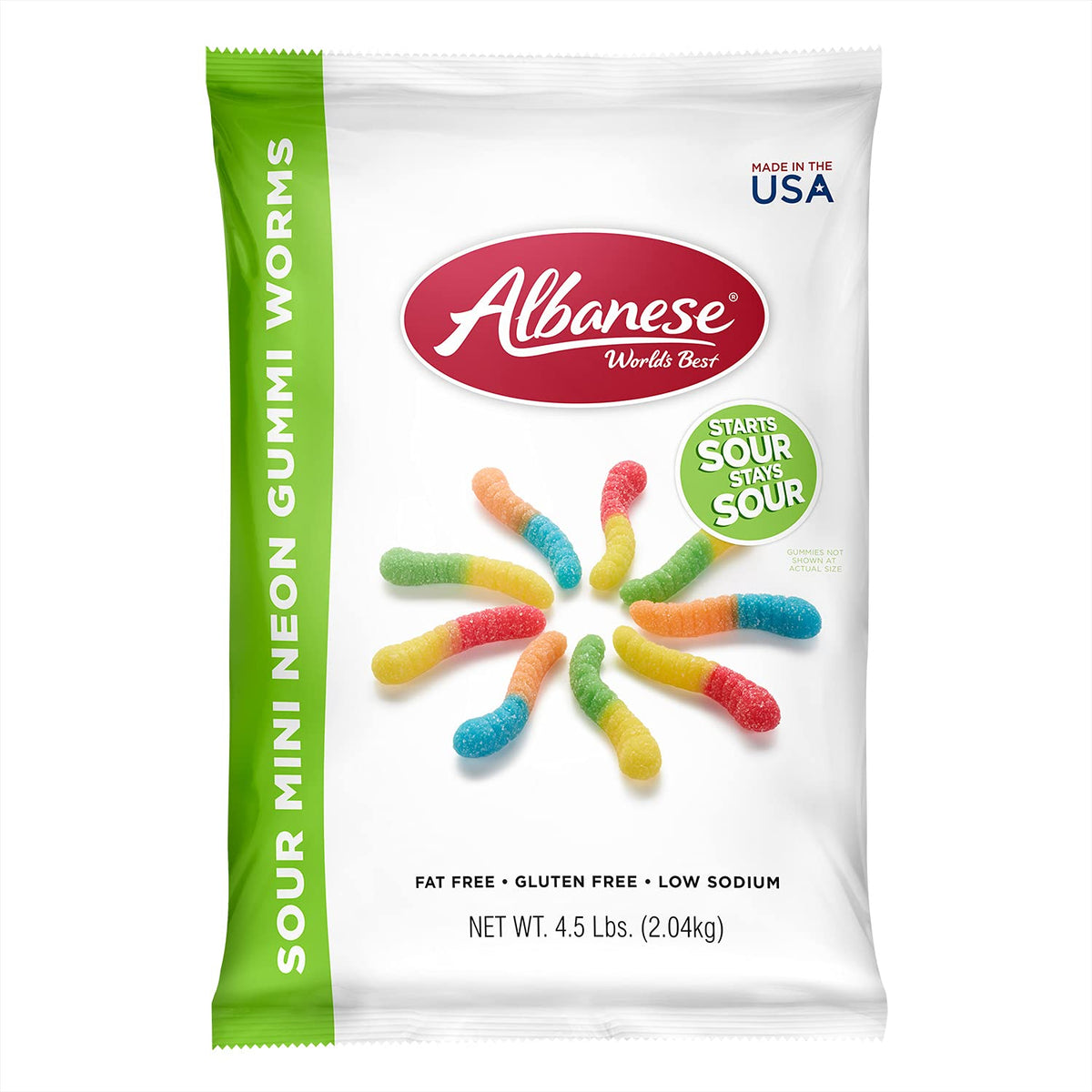 US Albanese 12 Flavour Sour Mini Gummi Worms 198g