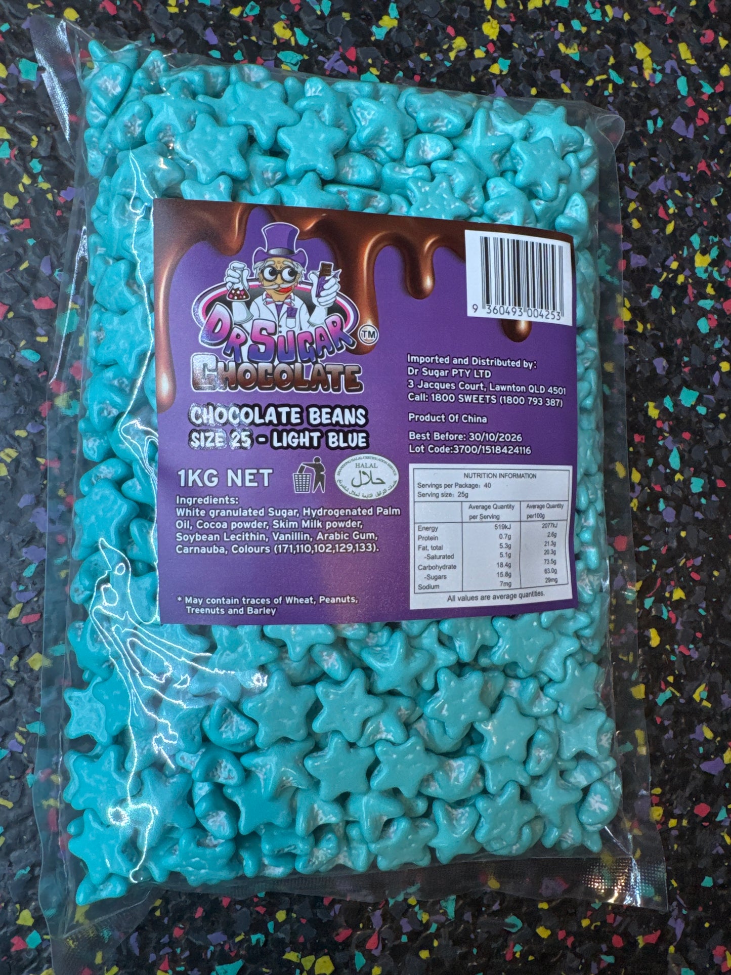 Dr Sugar - Light Blue Chocolate Star 1kg