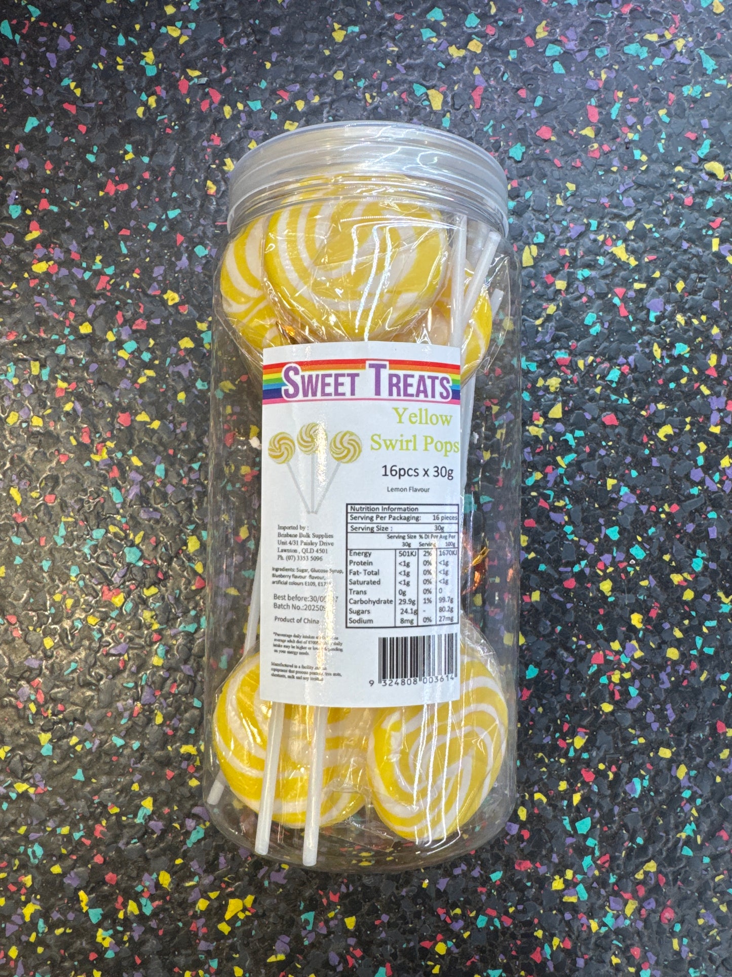 Sweet Treats Yellow Twist Pops 24pcs