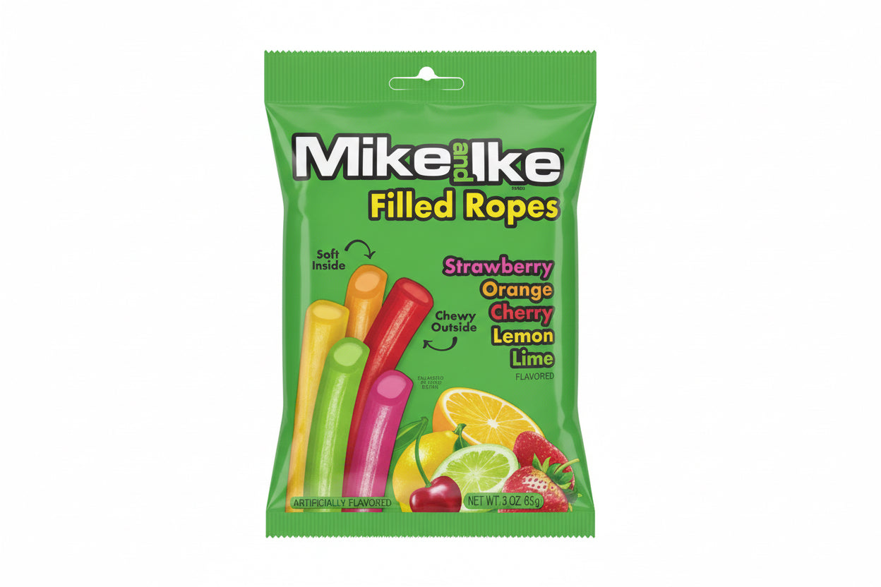 Mike and Ike Filled Ropes 85g