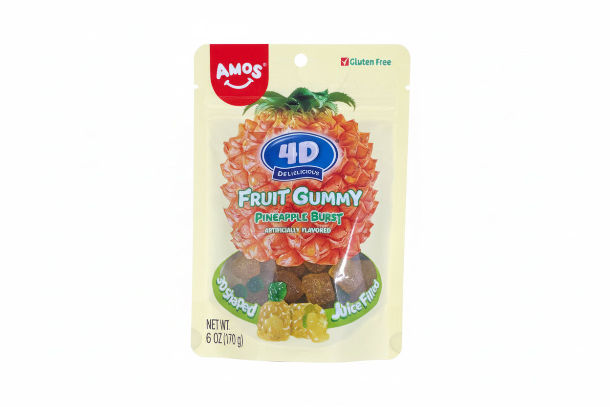 AMOS 4D Fruit Gummy Pineapple Burst 170g