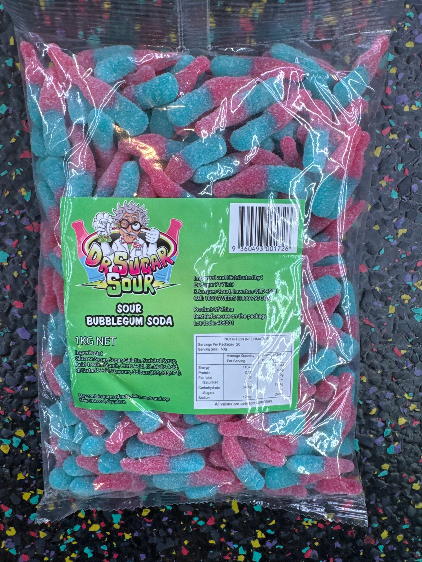 Dr. Sugar Sour Bubblegum Bottle 1kg