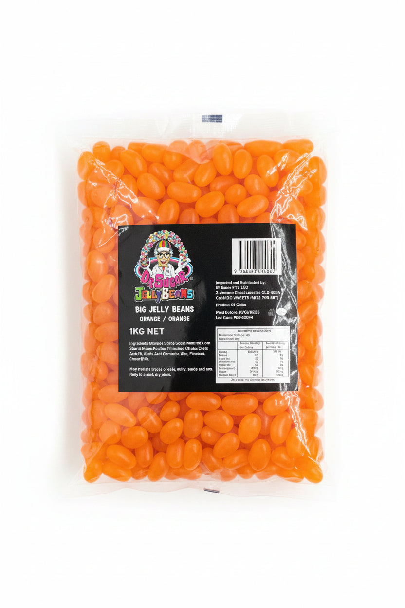 Dr Sugar - Big Jelly Beans Orange - Orange Flavoured 1kg