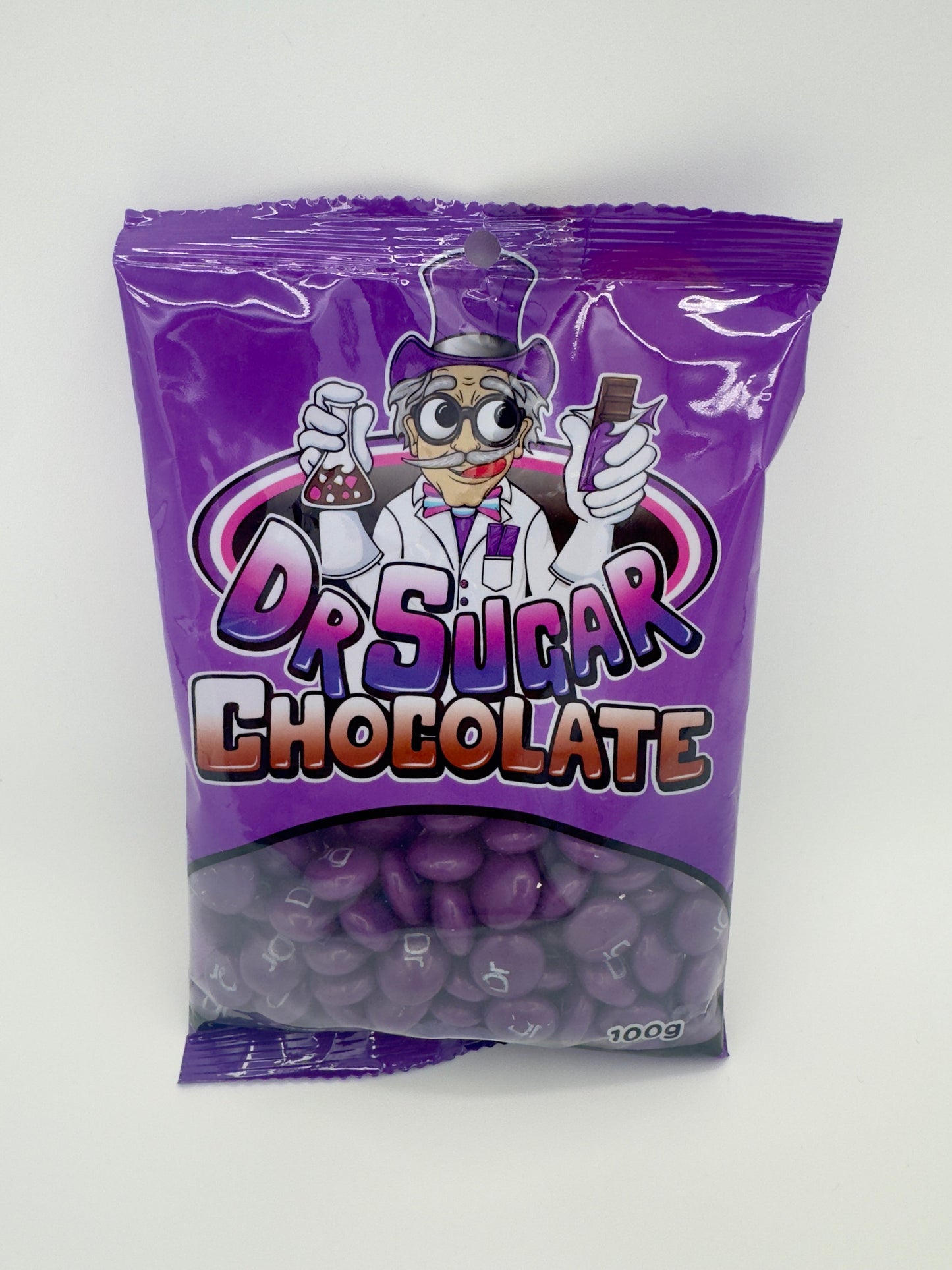 Dr Sugar 100g Purple Chocolate Beans Buttons - Tom's Confectionery Warehouse