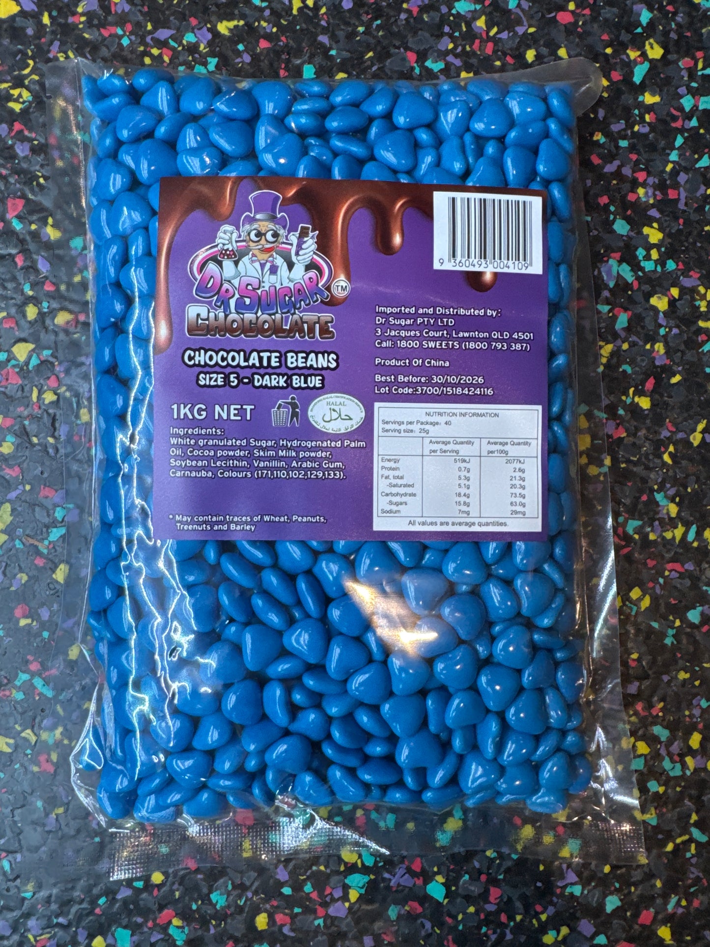 Dr Sugar Dark Blue Chocolate Heart 1kg