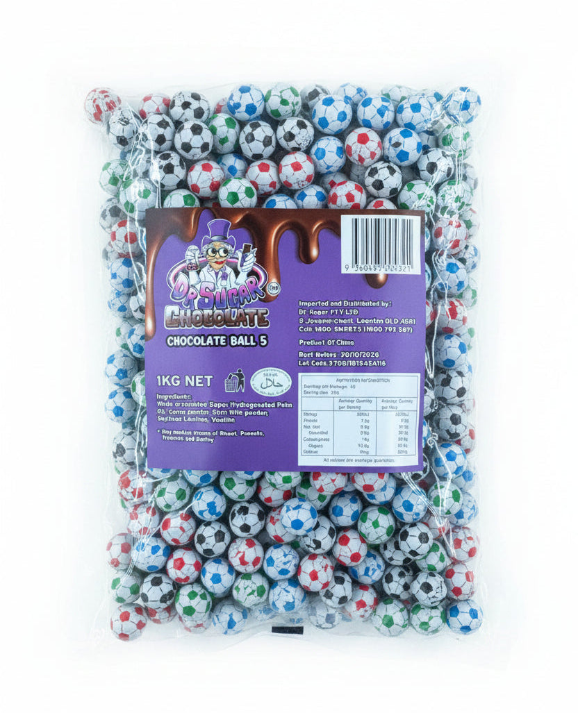 Dr Sugar - Football Chocolate Ball (ball 5) 1kg - Tom's Confectionery Warehouse