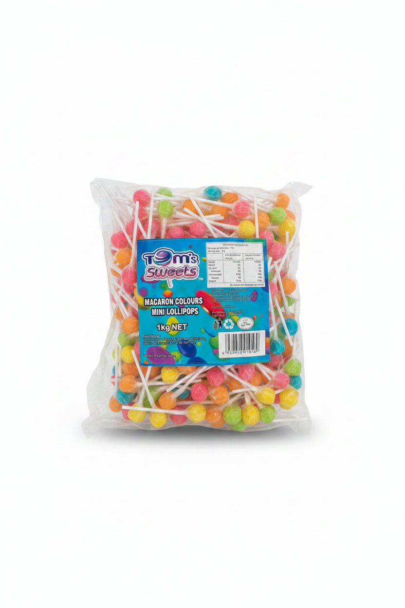 Tom's Sweets - Macaron Colours Mini Lollipops 1kg