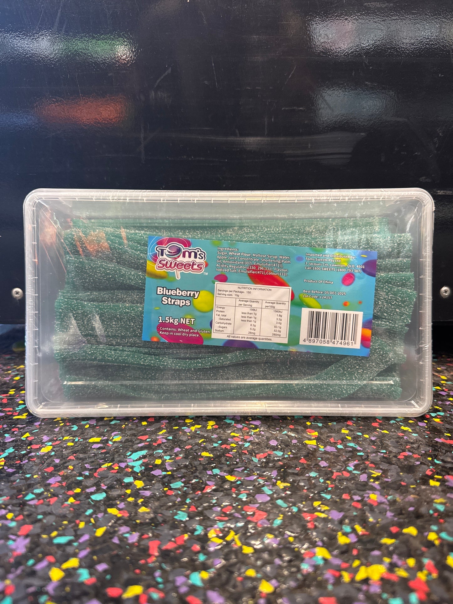 Tom’s Sweets Sour Straps Blueberry 1.5kg