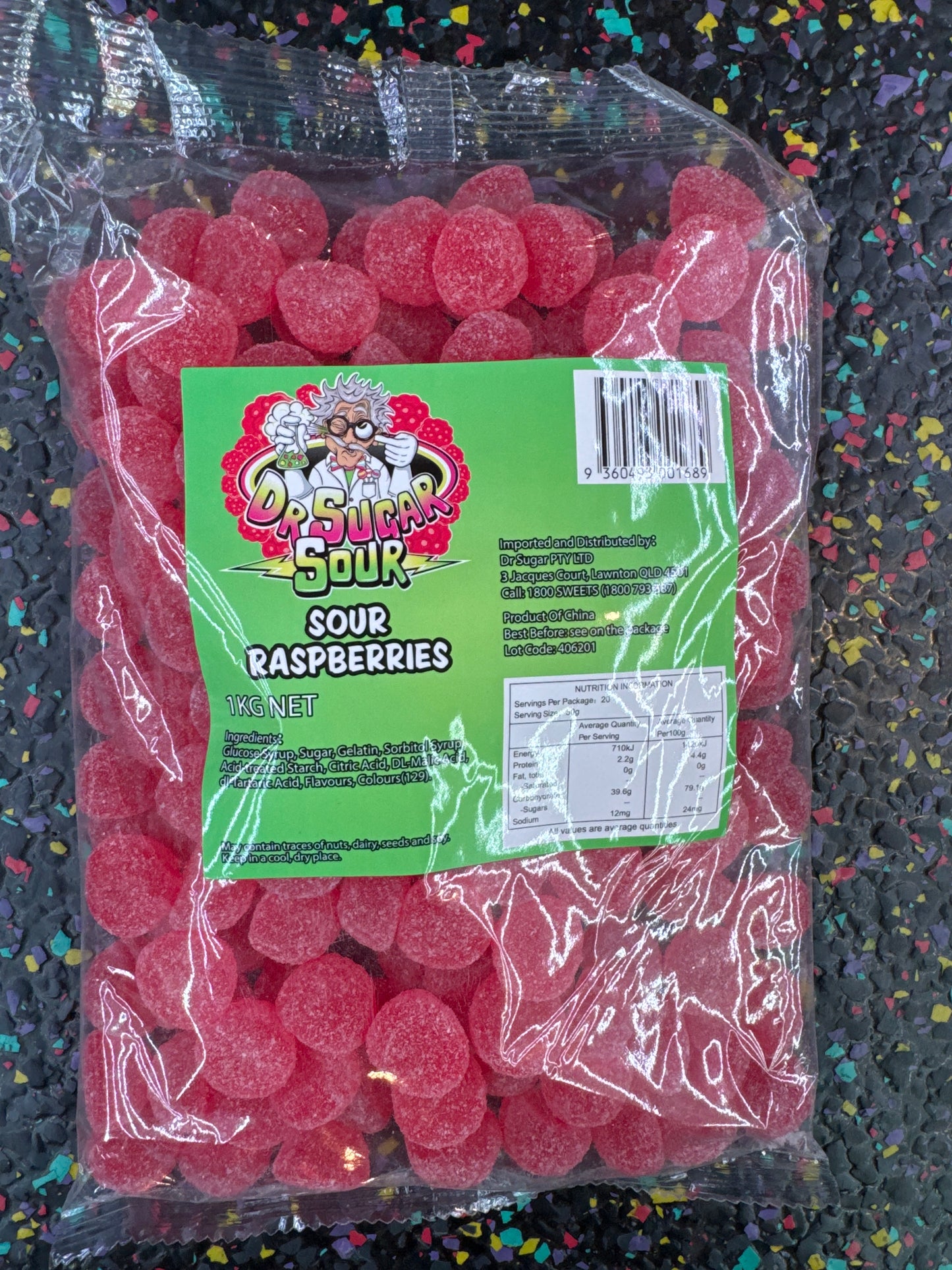Dr. Sugar Sour Raspberries 1kg