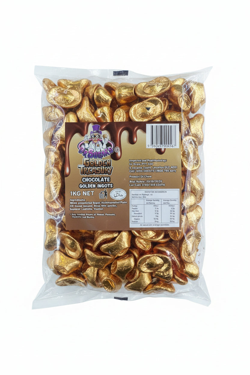 Dr Sugar - Gold Chocolate Ingot 1kg - Tom's Confectionery Warehouse
