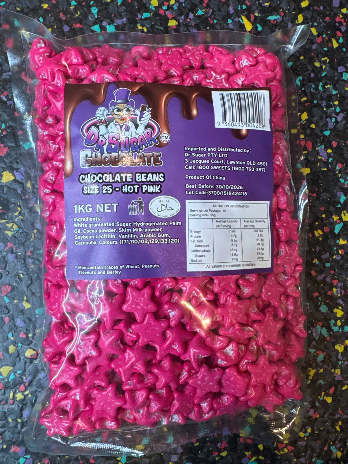 Dr Sugar - Hot Pink Chocolate Star 1kg