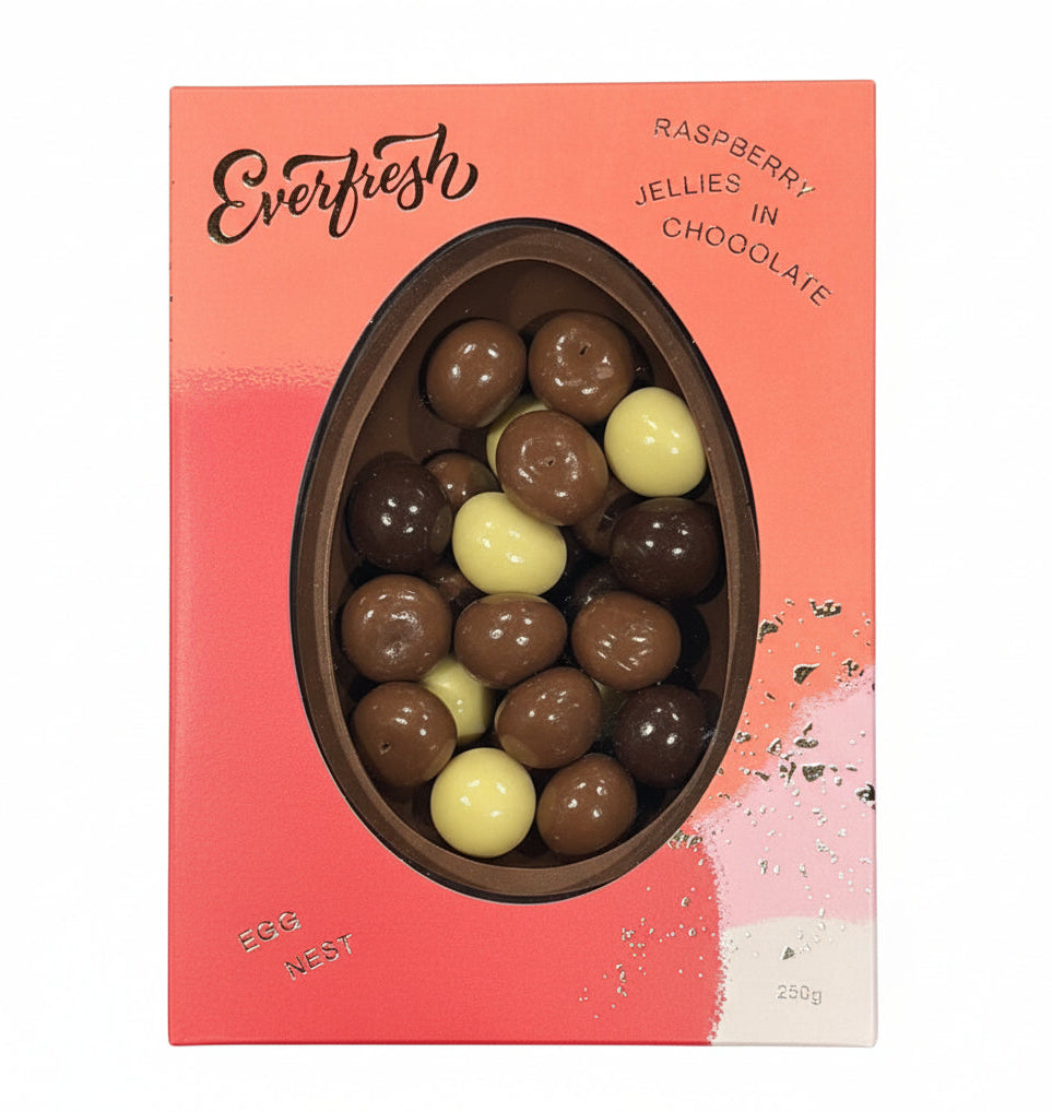 Everfresh Egg Nest Chocolate Raspberries 250g