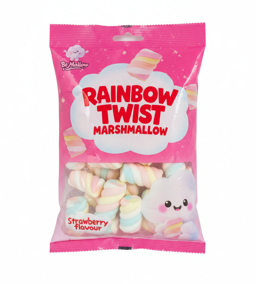 Rainbow Twist Marshmallow Strawberry 100g