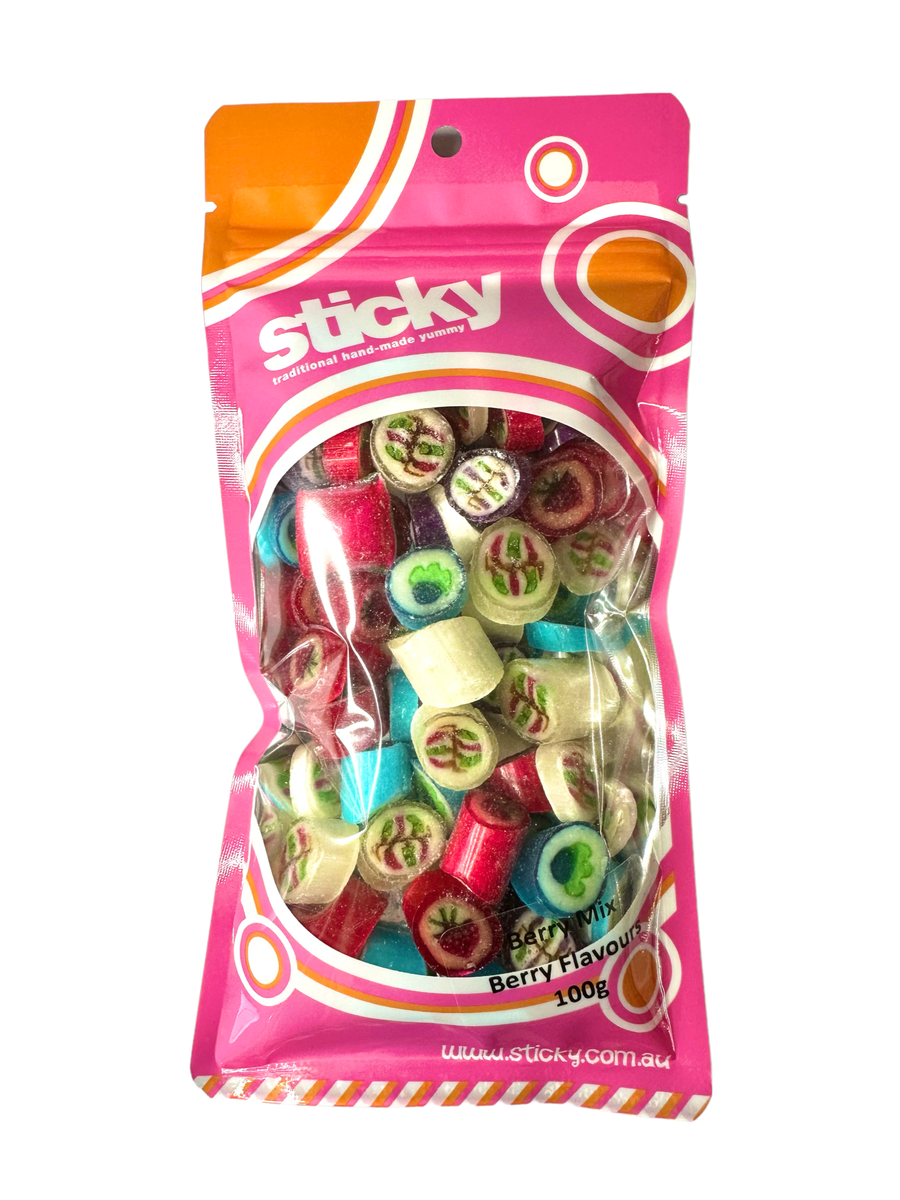 Sticky Berry Mix Bag 100g Tom's Confectionery Warehouse