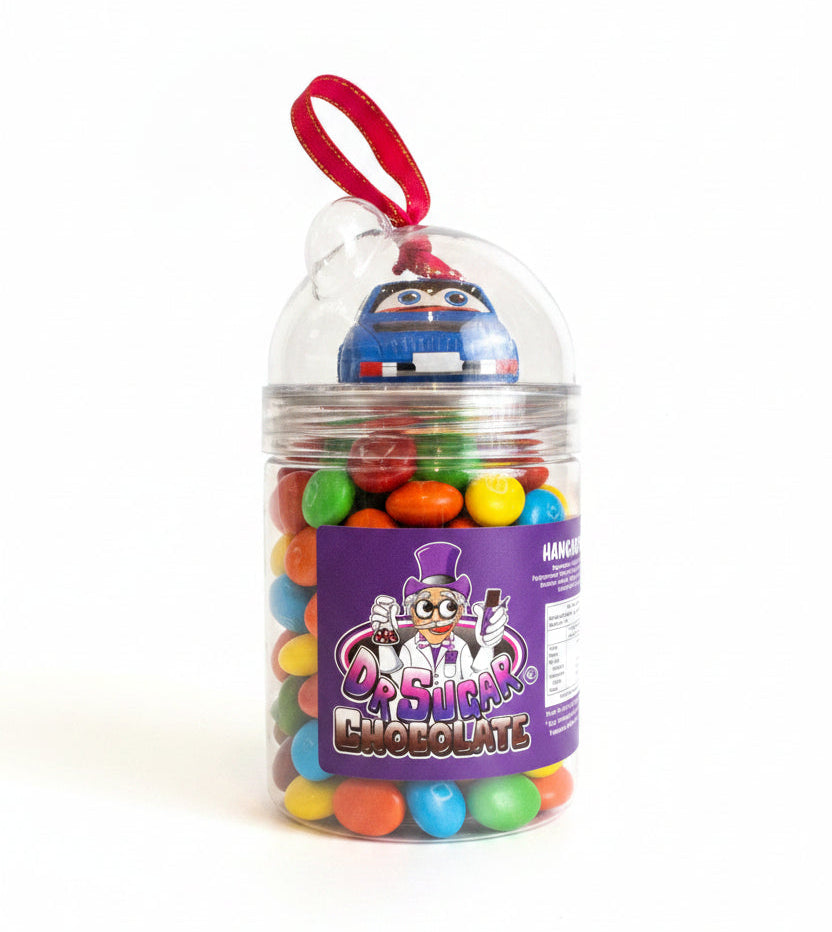 140g CHOCOLATE BEANS BUTTON-HANGING BEAR - Tom's Confectionery Warehouse