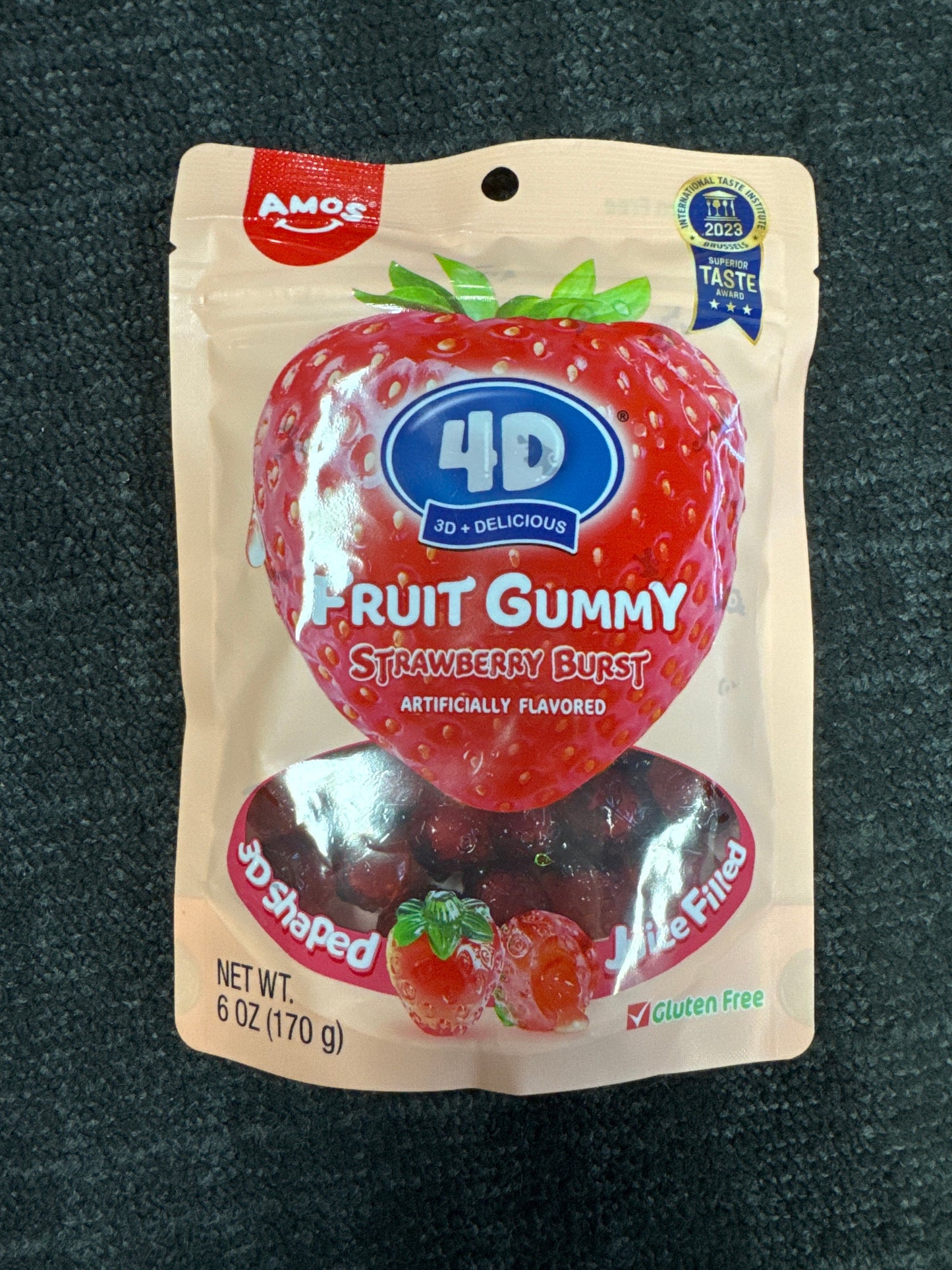 AMOS 4D Fruit Gummy Strawberry Burst 170g