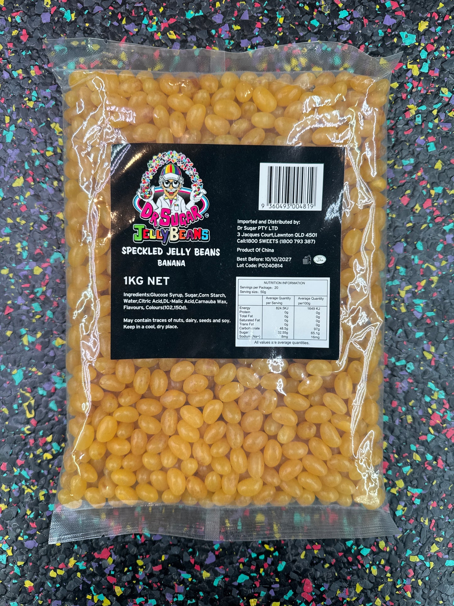Dr Sugar - Speckled Jelly Beans - Banana Flavoured 1kg