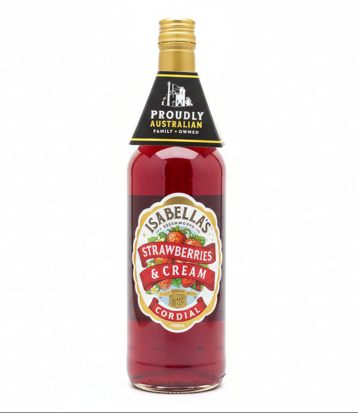Isabella’s Cordial -Srawberries & Cream 700ml - Tom's Confectionery Warehouse