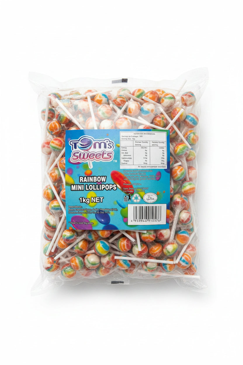 Tom's Sweets Rainbow Mini Lollipops 1kg