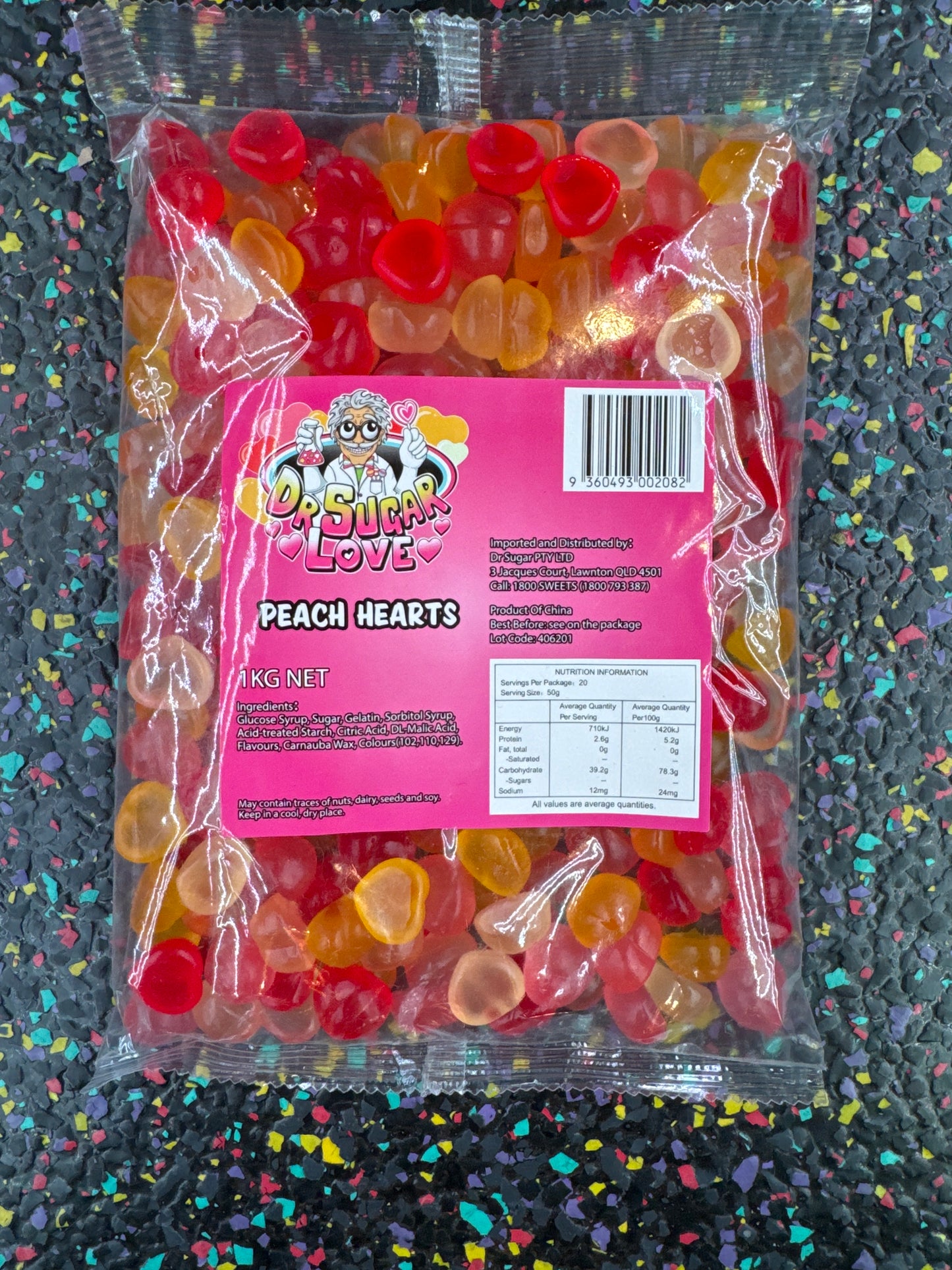 Dr. Sugar Gummy Peach Heart 1kg