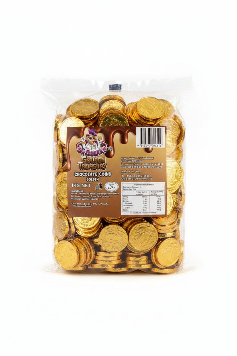 Dr Sugar Gold Chocolate Coin 1kg - Tom's Confectionery Warehouse