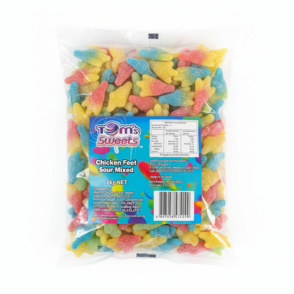 Toms sweets Chicken feet sour mixed 1kg - Tom's Confectionery Warehouse
