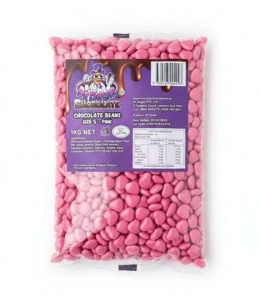 Dr Sugar Pink Chocolate Heart 1kg - Tom's Confectionery Warehouse