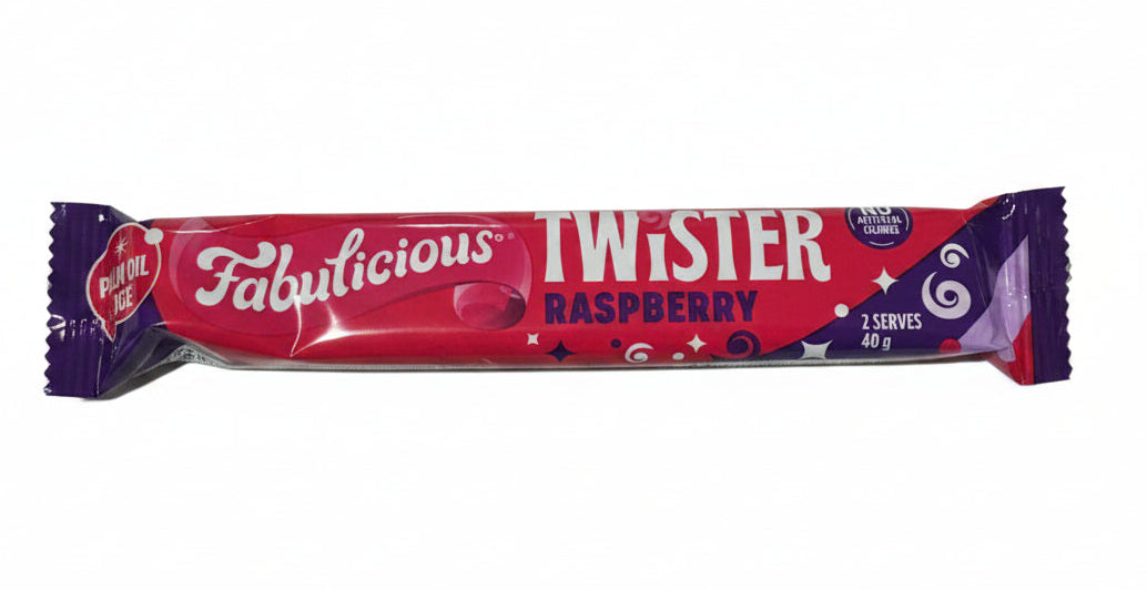 Fabulicious Raspberry Licorice Twist 40g - Tom's Confectionery Warehouse
