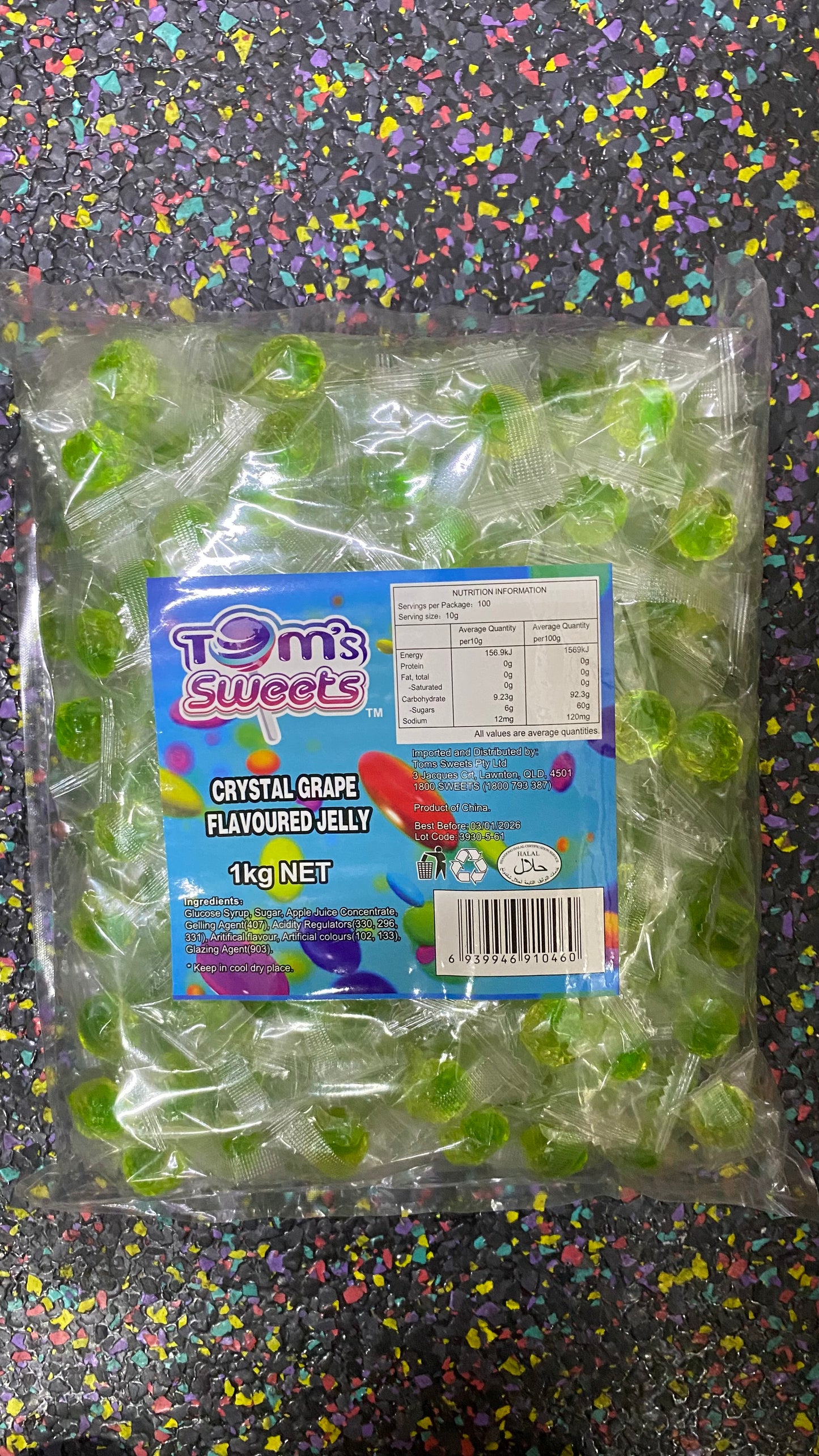 Tom's Sweets Crystal Grape Jelly 1kg