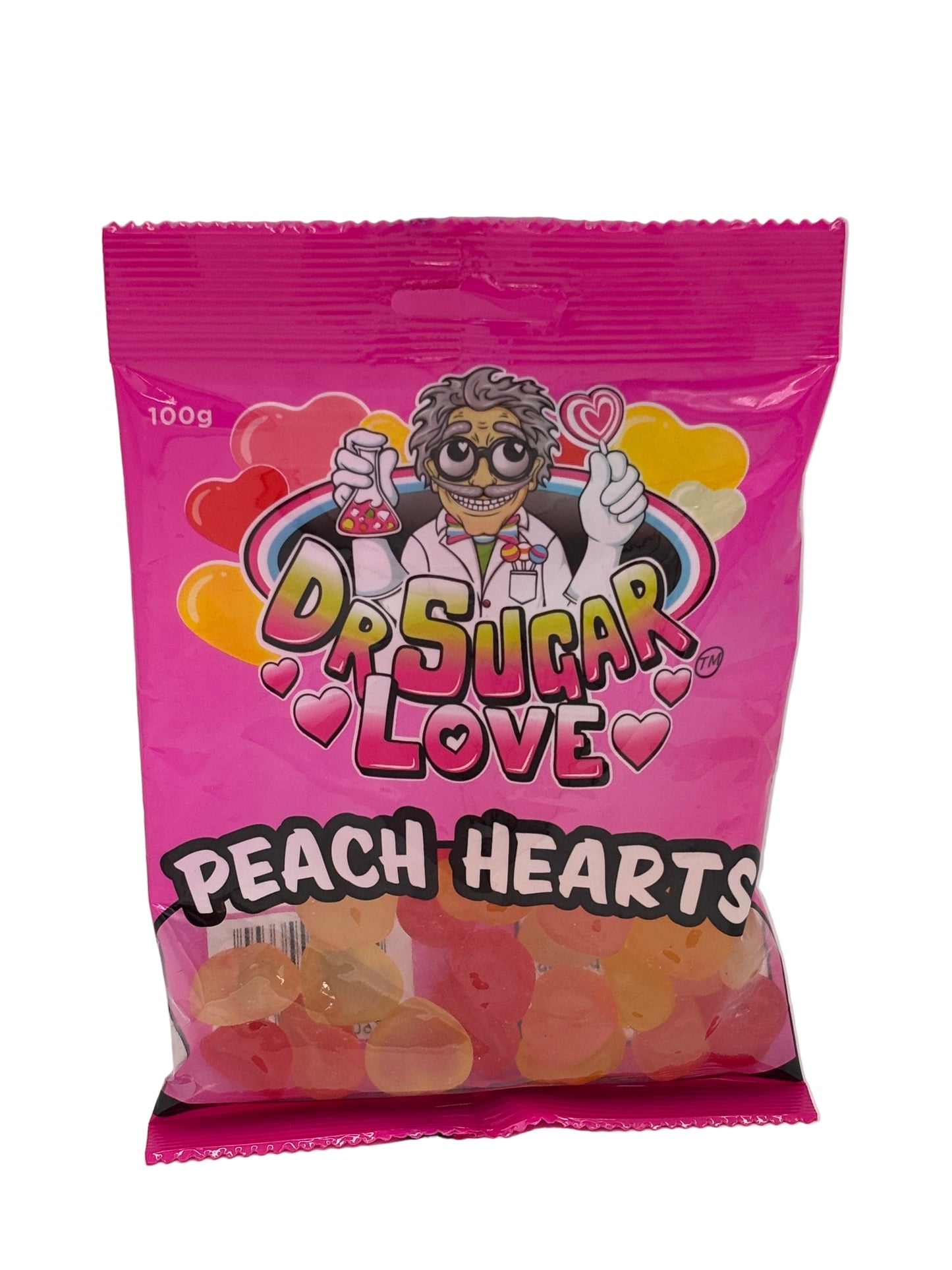 Dr Sugar Peach Hearts 100g