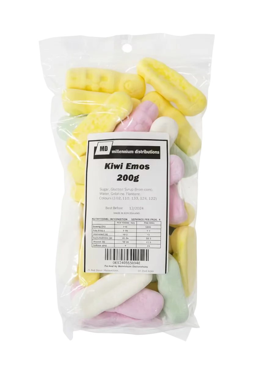 Kiwi Emos - 200g - Tom's Confectionery Warehouse