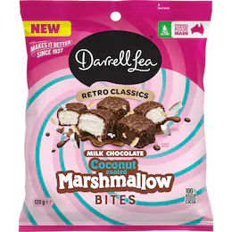 Darrell Lea Coconut Marshmallow Bites Milk Chocolate 120g