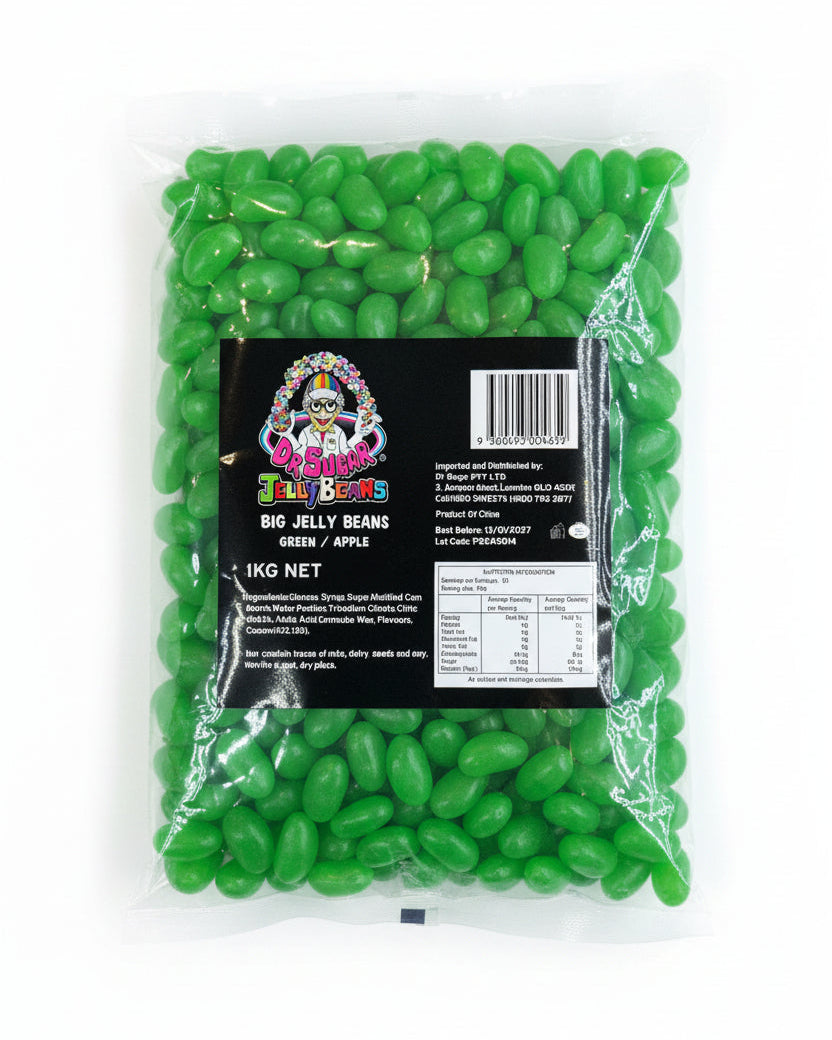 Dr Sugar Big Jelly Beans Green - Apple flavour 1kg