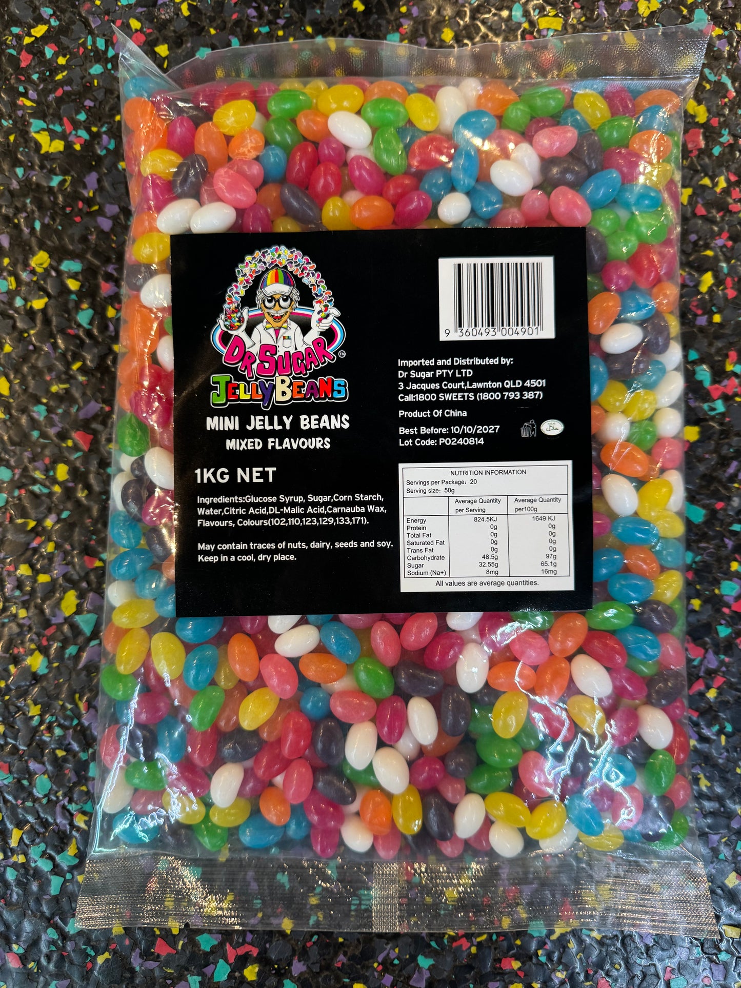 Dr Sugar - Assorted Eight Colours Mini Jelly Beans - Mixed Flavours 1kg