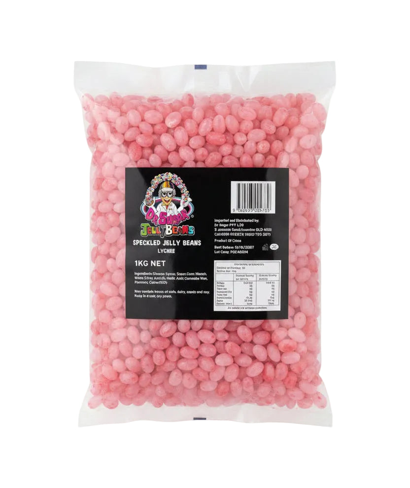 Dr Sugar - Speckled Light Pink Jelly Beans Lychee Flavour 1kg