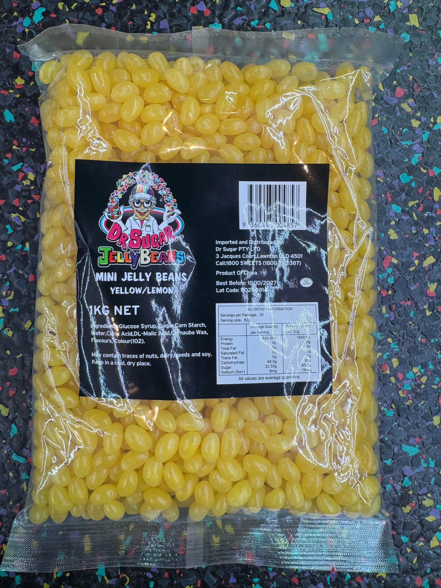 Dr Sugar - Mini Jelly Beans Yellow - Lemon Flavoured 1kg