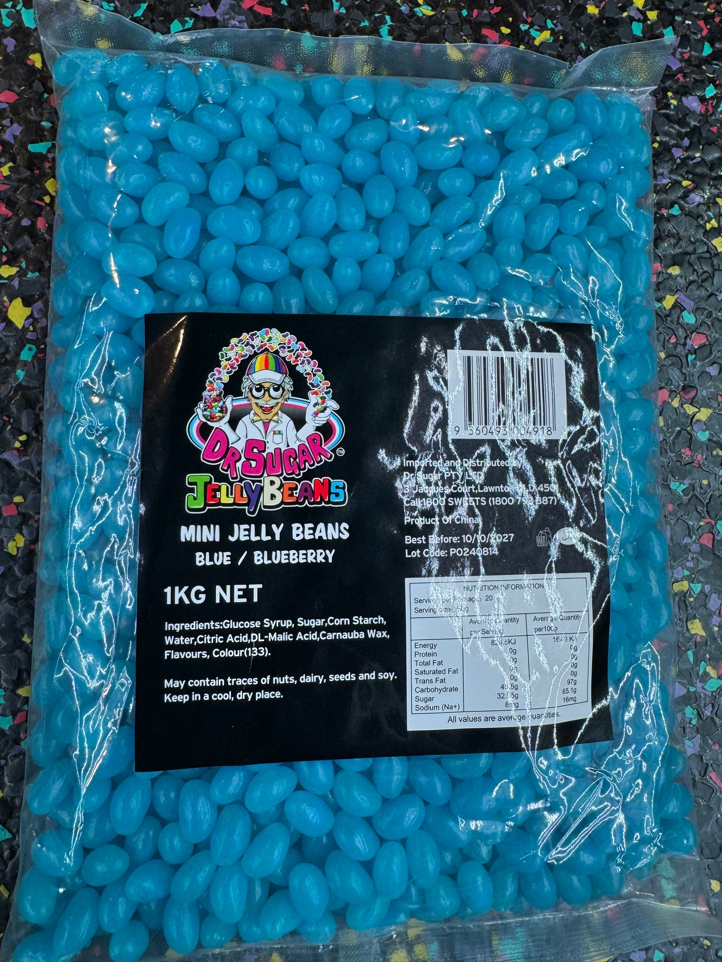 Dr Sugar - Mini Jelly Beans Blue - Blueberry Flavoured 1kg