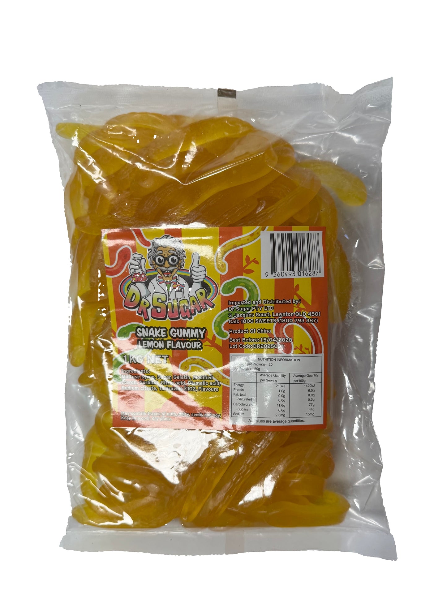 Dr. Sugar Lemon Snake Gummy 1kg