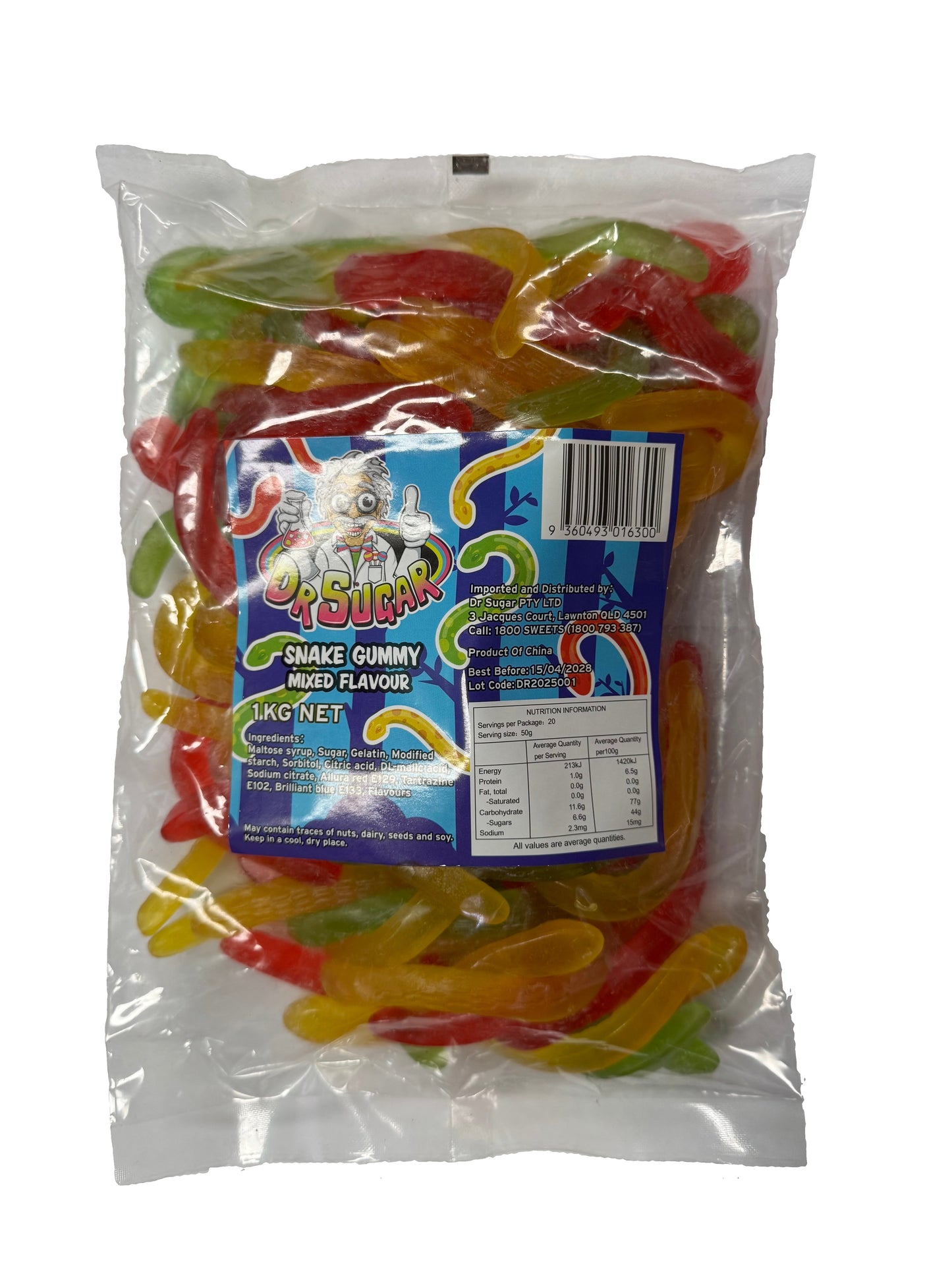 Dr. Sugar Mix Flavours Snake Gummy 1kg